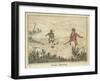 Grouse, Two Men and Their Dogs Walk up a Moor Hoping to Start up Some Grouse-Henry Thomas Alken-Framed Art Print