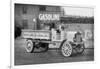 Grove Lime and Coal Company in Front of a Building Sign That Reads Gasoline-null-Framed Art Print