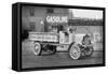 Grove Lime and Coal Company in Front of a Building Sign That Reads Gasoline-null-Framed Stretched Canvas