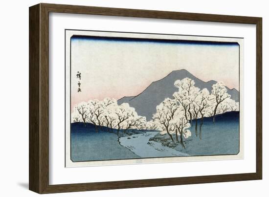 Grove of Cherry Trees, Japanese Wood-Cut Print-Lantern Press-Framed Art Print