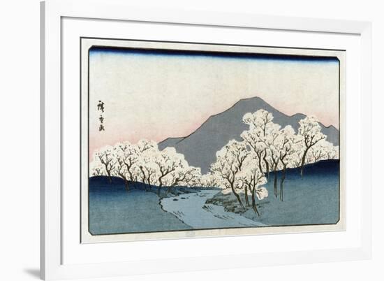 Grove of Cherry Trees, Japanese Wood-Cut Print-Lantern Press-Framed Art Print