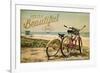 Grover Beach, California - Life is a Beautiful Ride - Beach Cruisers-Lantern Press-Framed Premium Giclee Print