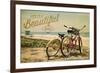 Grover Beach, California - Life is a Beautiful Ride - Beach Cruisers-Lantern Press-Framed Premium Giclee Print