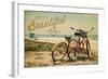 Grover Beach, California - Life is a Beautiful Ride - Beach Cruisers-Lantern Press-Framed Art Print