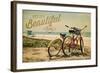 Grover Beach, California - Life is a Beautiful Ride - Beach Cruisers-Lantern Press-Framed Art Print