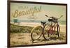 Grover Beach, California - Life is a Beautiful Ride - Beach Cruisers-Lantern Press-Framed Art Print