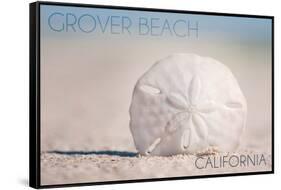 Grover Beach, California - Sand Dollar and Beach-Lantern Press-Framed Stretched Canvas