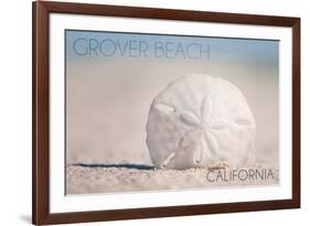 Grover Beach, California - Sand Dollar and Beach-Lantern Press-Framed Art Print