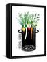 Grow Vegetable Garden and Cook Soup. Food Illustration in Black Ink and Colors. Vector Eps8-Popmarleo-Framed Stretched Canvas