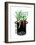 Grow Vegetable Garden and Cook Soup. Food Illustration in Black Ink and Colors. Vector Eps8-Popmarleo-Framed Art Print