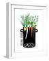 Grow Vegetable Garden and Cook Soup. Food Illustration in Black Ink and Colors. Vector Eps8-Popmarleo-Framed Art Print