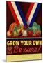 Grow Your Own Be Sure Safe Food WWII War Propaganda Art Print Poster-null-Mounted Poster