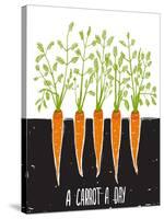 Growing Carrots Scratchy Drawing and Lettering. Raster Variant.-Popmarleo-Stretched Canvas