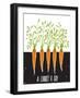 Growing Carrots Scratchy Drawing and Lettering. Raster Variant.-Popmarleo-Framed Art Print