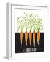 Growing Carrots Scratchy Drawing and Lettering. Raster Variant.-Popmarleo-Framed Art Print