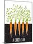 Growing Carrots Scratchy Drawing and Lettering. Raster Variant.-Popmarleo-Mounted Art Print