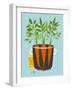 Growing Carrots with Green Leafy Top in Mug. Root Vegetables Container Gardening Illustration. Laye-Popmarleo-Framed Art Print