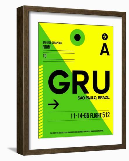 GRU Sao Paulo Luggage Tag I-NaxArt-Framed Art Print