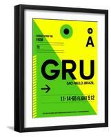 GRU Sao Paulo Luggage Tag I-NaxArt-Framed Art Print