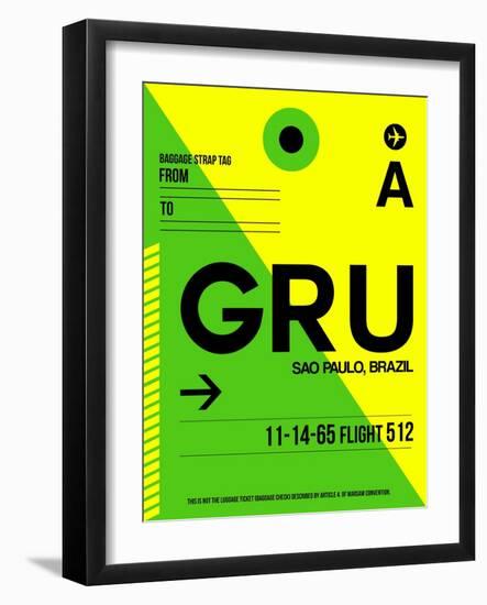 GRU Sao Paulo Luggage Tag I-NaxArt-Framed Art Print