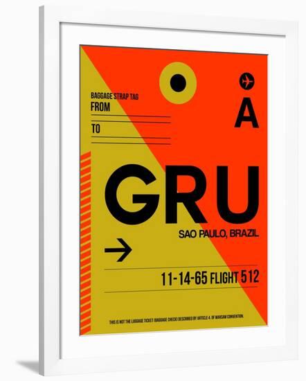 GRU Sao Paulo Luggage Tag II-NaxArt-Framed Art Print