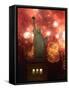 Grucci Fireworks Light the Sky Over the Statue of Liberty-null-Framed Stretched Canvas