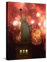 Grucci Fireworks Light the Sky Over the Statue of Liberty-null-Stretched Canvas