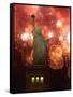 Grucci Fireworks Light the Sky Over the Statue of Liberty-null-Framed Stretched Canvas