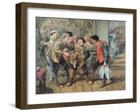 Grumio Announcing the Approach of Petrucchio, 1864-John Gilbert-Framed Giclee Print