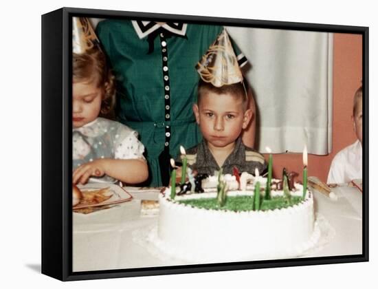 Grumpy Boy at Fifth Birthday Party, Ca. 1957-null-Framed Stretched Canvas