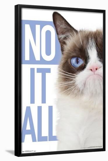 Grumpy Cat - Blue-Trends International-Framed Poster