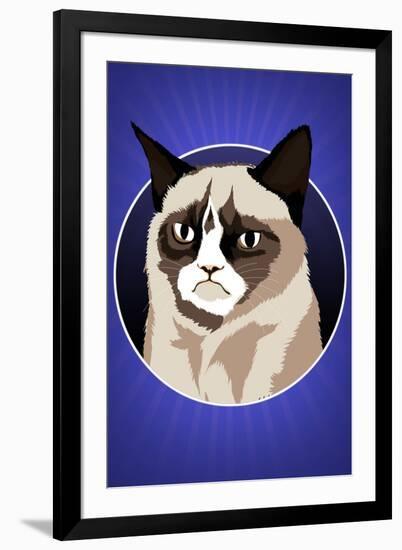 Grumpy Cat Cartoon-null-Framed Art Print