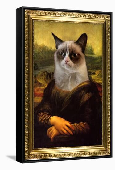 Grumpy Cat Mona Lisa-null-Framed Stretched Canvas