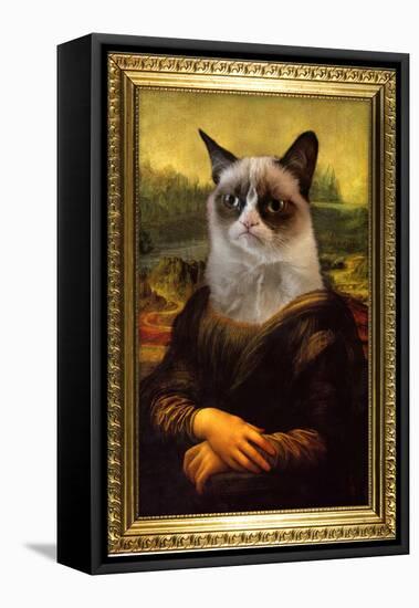 Grumpy Cat Mona Lisa-null-Framed Stretched Canvas