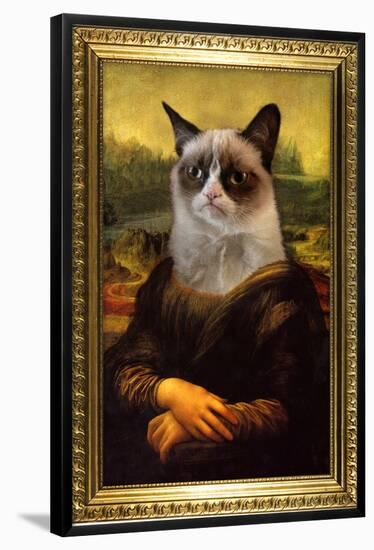 Grumpy Cat Mona Lisa-null-Framed Poster