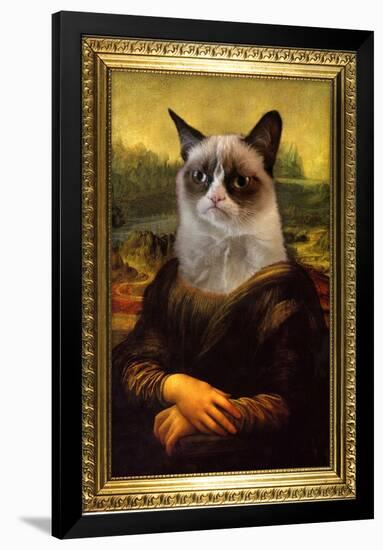 Grumpy Cat Mona Lisa-null-Framed Poster