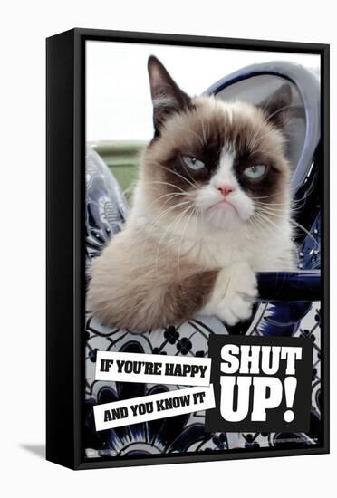 Grumpy Cat - Shut Up-Trends International-Framed Stretched Canvas