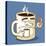 Grumpy Coffee Cartoon Character Eating A Donut-Tony Oshlick-Stretched Canvas
