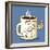 Grumpy Coffee Cartoon Character Eating A Donut-Tony Oshlick-Framed Premium Giclee Print