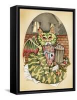 Grumpy Guss-Linda Ravenscroft-Framed Stretched Canvas