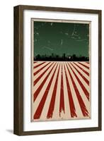 Grunge American Poster-Benchart-Framed Art Print