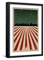 Grunge American Poster-Benchart-Framed Art Print