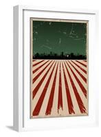 Grunge American Poster-Benchart-Framed Art Print