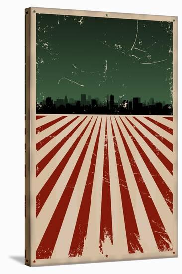 Grunge American Poster-Benchart-Stretched Canvas