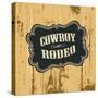 Grunge Background with Wild West Styled Label, Raster Version.-pashabo-Stretched Canvas