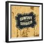 Grunge Background with Wild West Styled Label, Raster Version.-pashabo-Framed Photographic Print