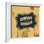 Grunge Background with Wild West Styled Label, Raster Version.-pashabo-Framed Photographic Print