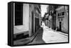 Grunge Black and White Image of a Shabby Street in Havana-Kamira-Framed Stretched Canvas