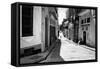 Grunge Black and White Image of a Shabby Street in Havana-Kamira-Framed Stretched Canvas