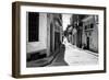 Grunge Black and White Image of a Shabby Street in Havana-Kamira-Framed Photographic Print